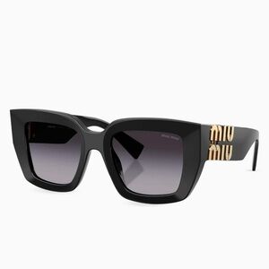 Miu Miu Black Sunglasses with Gold Detailing